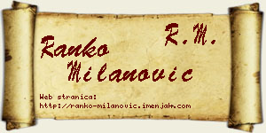 Ranko Milanović vizit kartica